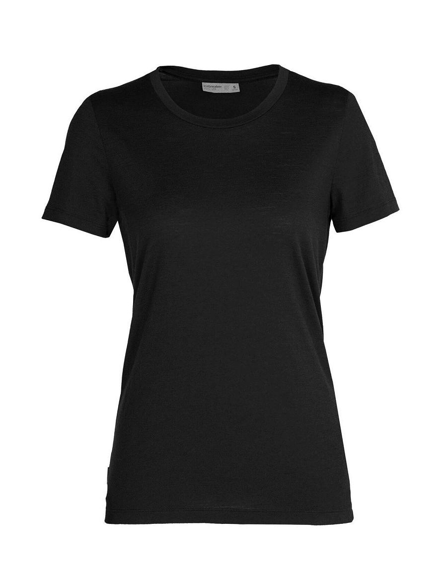 Black Icebreaker Merino Tech Lite II Short Sleeve Women's T Shirts | AU 1580CTVE